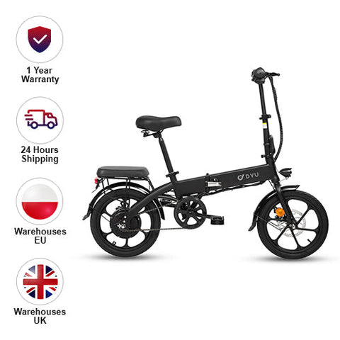 DYU A1F 16-inch Full Folding Electric City Bike - DYU Ebike best budget electric bike